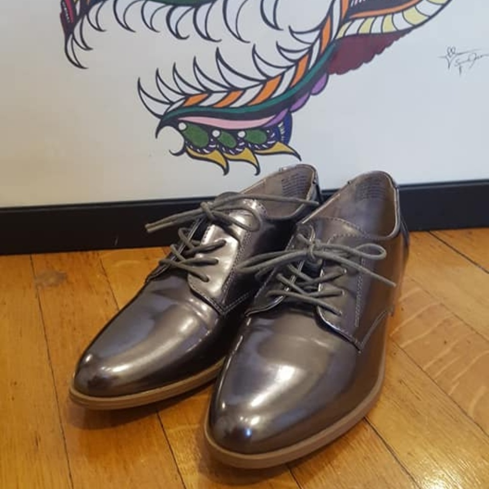Just Fab Gunmental Lace Up Dress Shoes